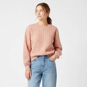 Universal Thread Pink Quilted Sweatshirt | Cozy Crewneck Pullover | Size M